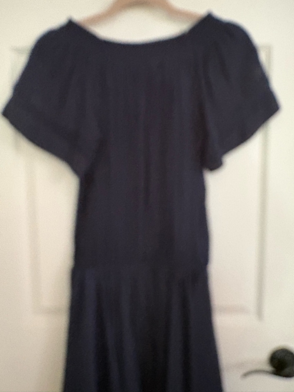 Ramy Brook Navy Off-Shoulder Smocked drop waist mini Dress